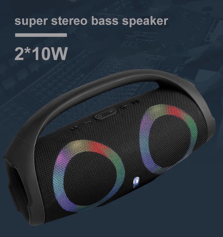 Boxă Audio Portabilă Wireless Boombox 2 Bass Puternic, Bluetooth 5.0 și Acumulator Mare