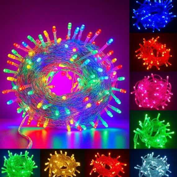 Instalație Liniară LED 8m Fir Transparent, 8 Jocuri de Lumini și Flash