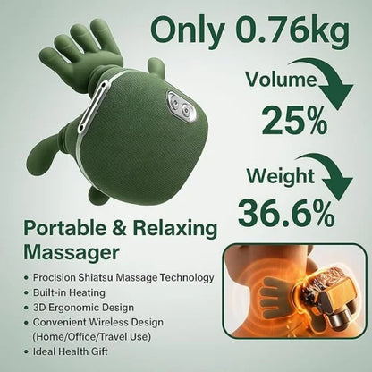 Aparat Masaj Cervical Shiatsu cu Încălzire Infraroșu pentru Gât, Umeri și Spate