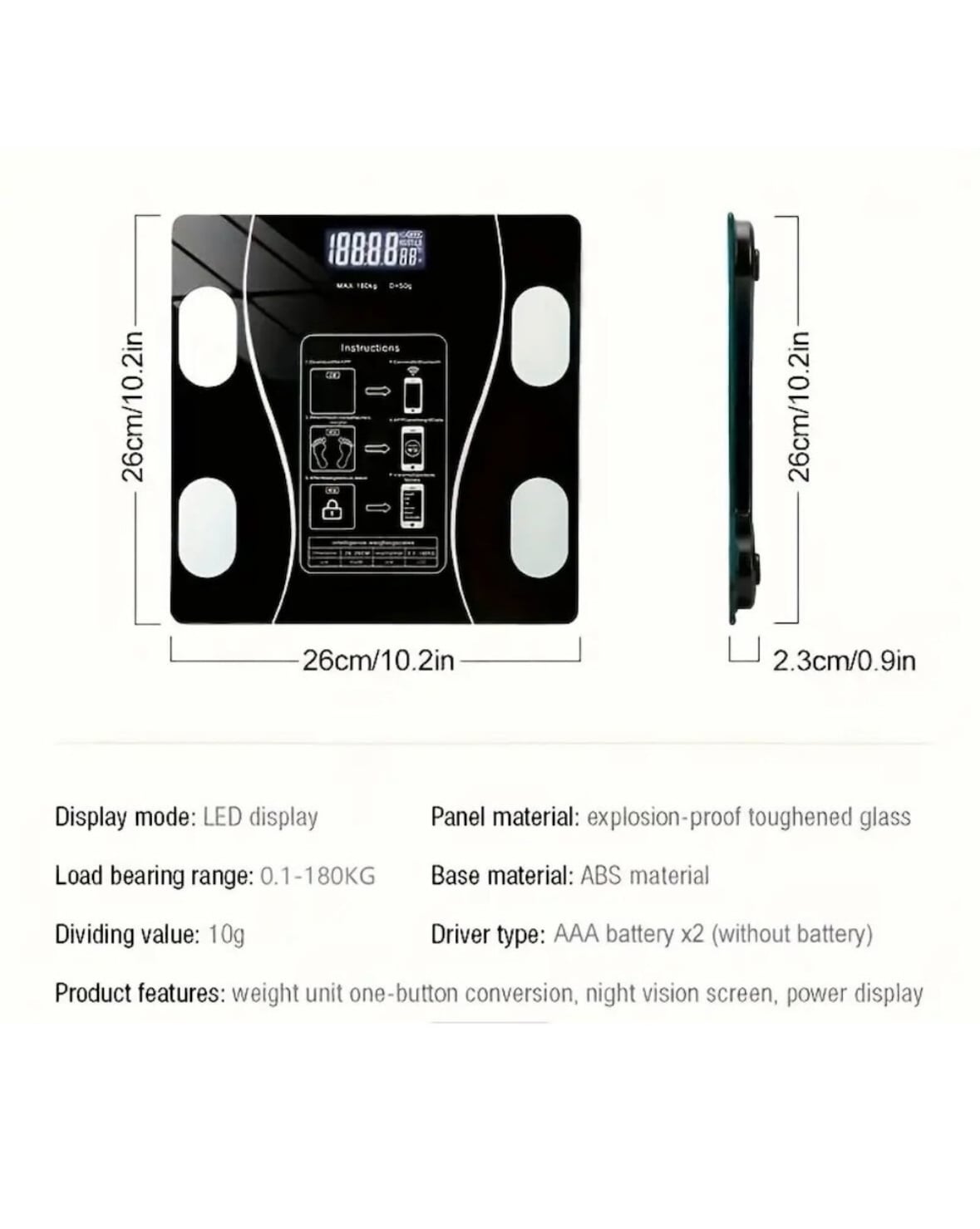 Cântar Corporal Inteligent Smart Bluetooth cu Analiză Corporală Completă și Aplicație Mobilă