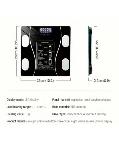 Cântar Corporal Inteligent Smart Bluetooth cu Analiză Corporală Completă și Aplicație Mobilă