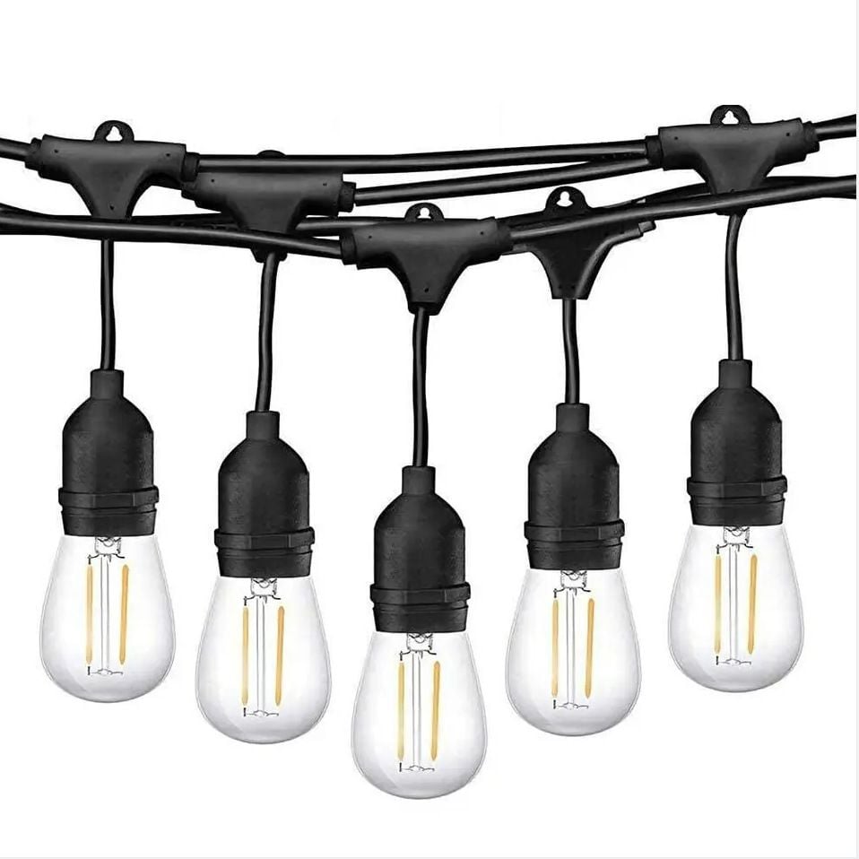 Ghirlandă Luminoasă LED 5m cu 10 Becuri Vintage, Lumină Caldă, Interconectabilă Exterior IP44