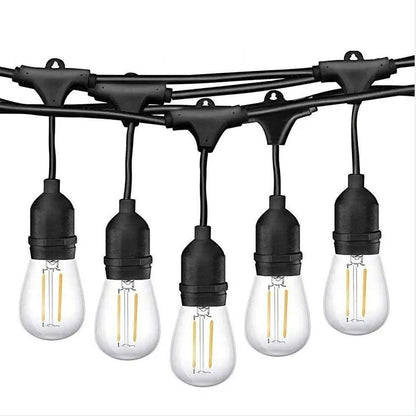 Ghirlandă Luminoasă LED 5m cu 10 Becuri Vintage, Lumină Caldă, Interconectabilă Exterior IP44
