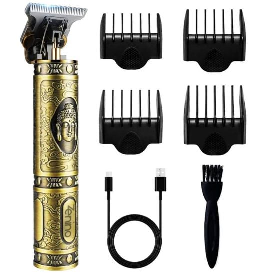 Mașină Profesională de Tuns și Conturat Barba T-Blade Skeleton Metalic cu Acumulator USB