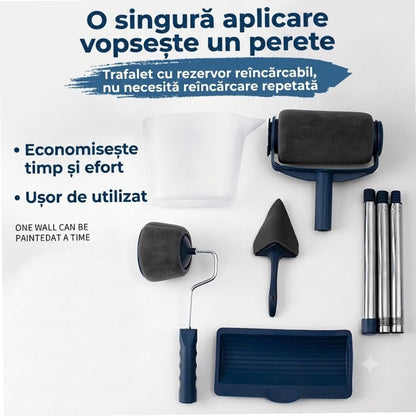 Trafalet Profesional cu Rezervor pentru Vopsit Fără Picături, Set 5 Piese cu Braț Extensibil